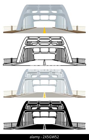 Célèbre pont à Selma, vue de face, Alabama, États-Unis Illustration de Vecteur