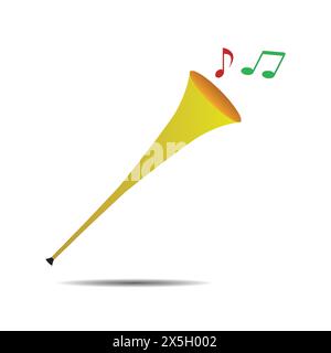 Fan de football de trompette vuvuzela. Symbole de fan de jeu de sport de vecteur de football avec vuvuzela ou trompette design. Illustration de Vecteur