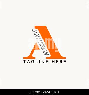 Conception de logo concept graphique créatif premium vector stock unique abstrait lettre initiale A serif coupe de police. Lié à la marque de typographie monogramme Illustration de Vecteur