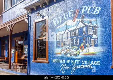 Blue Pub Methven, Barkers Road, Methven, Canterbury, Île du Sud, nouvelle-Zélande Banque D'Images