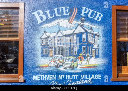 Blue Pub Methven, Barkers Road, Methven, Canterbury, Île du Sud, nouvelle-Zélande Banque D'Images