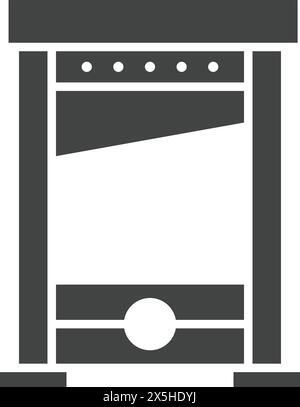 Image vectorielle d'icône guillotine. Convient pour les applications mobiles, les applications Web et les supports d'impression. Illustration de Vecteur