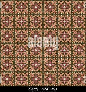 Motif de carrelage sans couture. fond batik Illustration de Vecteur