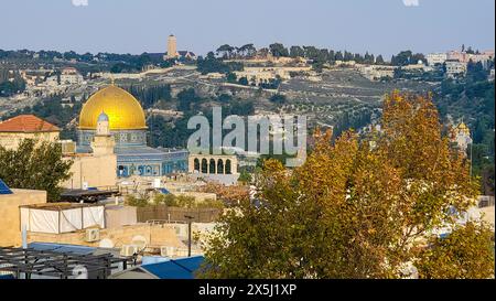 Israël. Vue de Jérusalem depuis le toit de la synagogue Hurva. Banque D'Images