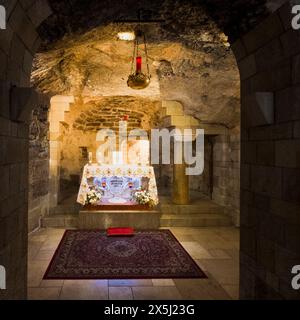 Israël, Nazareth. Autel dans la basilique de l'Annonciation. Une des plus grandes églises du moyen-Orient. Banque D'Images