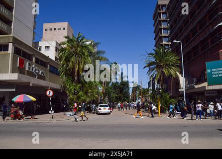 Harare, Zimbabwe, 20 avril 2024 : centre-ville de Harare, vue de jour. Crédit : Vuk Valcic/Alamy Banque D'Images