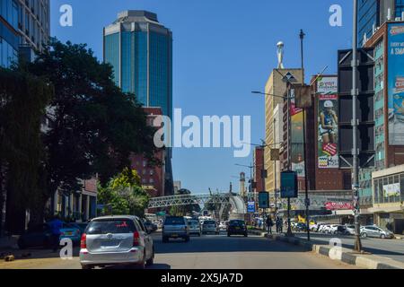 Harare, Zimbabwe, 20 avril 2024 : centre-ville de Harare, vue de jour. Crédit : Vuk Valcic/Alamy Banque D'Images