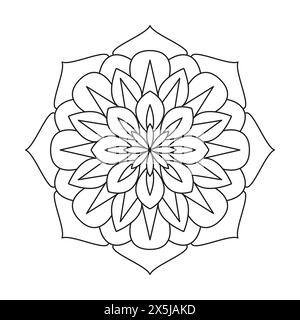 Mandala Circles Coloring Book page pour kdp Book Interior. Pétales paisibles, capacité à se détendre, expériences cérébrales, Haven harmonieux, portraits paisibles, Illustration de Vecteur