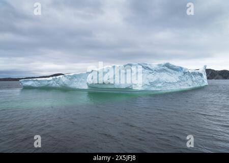 Iceberg tabulaire près de Twillingate, Terre-Neuve-et-Labrador, Canada. Banque D'Images