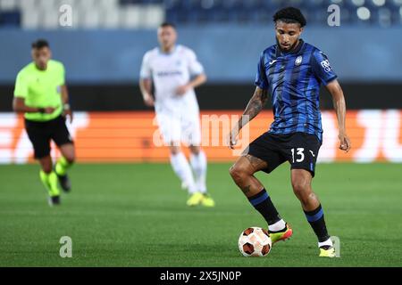 Bergame, Italie. 09 mai 2024. Ederson Da Silva d'Atalanta BC en action lors du match de demi-finale de l'UEFA Europa League entre Atalanta BC et l'Olympique de Marseille au stade Gewiss le 9 mai 2024 à Bergame, Italie . Crédit : Marco Canoniero/Alamy Live News Banque D'Images