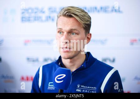 Berlin, Allemagne. 10 mai 2024. GUNTHER Maximilian (ger), Maserati MSG Racing, Maserati Tipo Folgore, portrait lors de l'ePrix de Berlin 2024, 7ème rencontre du Championnat du monde ABB FIA Formula E 2023-24, sur le circuit de Tempelhof Airport Street du 10 au 12 mai 2024 à Berlin, Allemagne - photo Eric Alonso/DPPI crédit: DPPI Media/Alamy Live News Credit : DPPI Media/Alamy Live News Banque D'Images