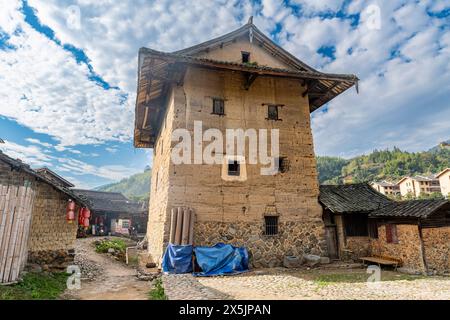 Fujian tulou logement rural, Yunshuiyao ancienne ville, Hakka, Fujian, Chine Copyright : MichaelxRunkel 1184-10641 Banque D'Images