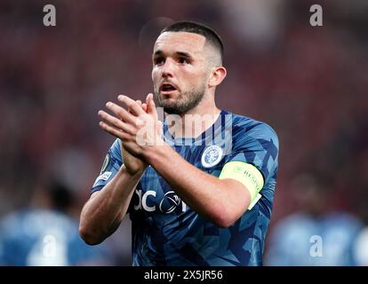 Photo de dossier datée du 09/05/24 de John McGinn d'Aston Villa, qui dit que son camp n'aurait peut-être pas souffert du chagrin européen s'ils avaient été à pleine force. Date d'émission : vendredi 10 mai 2024. Banque D'Images