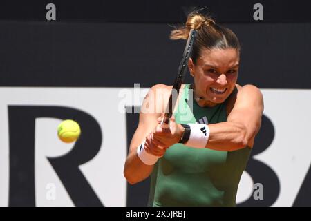 Rome, Italie. 10 mai 2024. Maria Sakkari, de Grèce, en action lors du match contre Varvara Gracheva, de France, au tournoi de tennis Internazionali BNL d'Italia 2024 au Foro Italico à Rome, Italie, le 10 mai 2024. Maria Sakkari a battu Varvara Gracheva 6-2, 6-2. Crédit : Insidefoto di andrea staccioli/Alamy Live News Banque D'Images