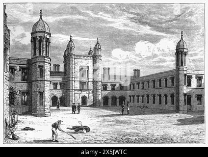 Marischal College, Aberdeen, Écosse, tel qu'il apparaissait à la fin du XIXe siècle. Illustration en noir et blanc de notre propre pays vol III publié par Cassell, Petter, Galpin & Co à la fin du XIXe siècle. Banque D'Images