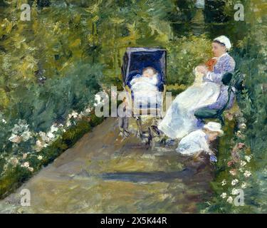 Peinture de l'artiste américaine Mary Cassatt (1844-1926) Children in a Garden (The Nurse) Banque D'Images