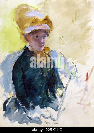 Peinture de l'artiste américaine Mary Cassatt (1844-1926) Autoportrait (c. 1880) Banque D'Images