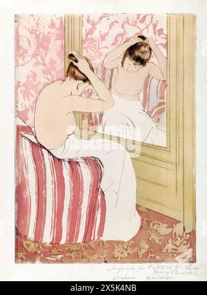 Peinture de l'artiste américaine Mary Cassatt (1844-1926) la coiffure Banque D'Images