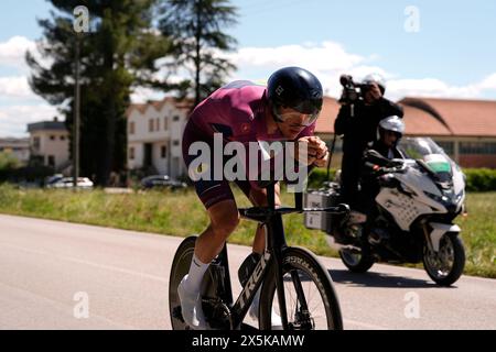 Italia. 10 mai 2024. Milan Jonathan (Team Lidl - Treck) lors de l'étape 7 du Giro d'Italia de Foligno à Pérouse (ITT), 10 mai 2024 Italie. (Photo de Fabio Ferrari/Lapresse) crédit : LaPresse/Alamy Live News Banque D'Images