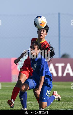 Bali, Indonésie. 10 mai 2024. Kurisara Limpawanich (avant) participe au match du Groupe B de la Coupe d'Asie féminine U17 2024 de l'AFC entre la Thaïlande et la Chine au Bali United Training Center à Bali, Indonésie, le 10 mai 2024. Crédit : Agung Kuncahya B./Xinhua/Alamy Live News Banque D'Images
