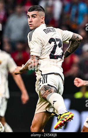 Leverkusen, Allemagne. 09 mai 2024. Bay Arena, 09.05.24 : Gianluca Mancini (23 Roma) lors de la demi-finale de l'UEFA Europa League match de deuxième manche entre L'AS Roma et le Bayer 04 Leverkusen à la Bay Arena de Leverkusen, en Allemagne. Soccer (Cristiano Mazzi/SPP) crédit : SPP Sport Press photo. /Alamy Live News Banque D'Images