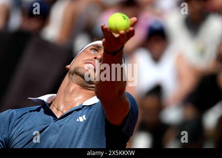 Rome, Italie. 10 mai 2024. Alexander Zverev lors du match contre Aleksander Vukic au tournoi de tennis Internazionali BNL d'Italia 2024 au Foro Italico à Rome, Italie, le 10 mai 2024. Crédit : Insidefoto di andrea staccioli/Alamy Live News Banque D'Images