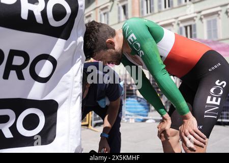 Pérouse, Italie. 10 mai 2024. Ganna Filippo (Team Ineos Grenadiers) lors de l'étape 7 du Giro d'Italia de Foligno à Pérouse (ITT), 10 mai 2024 Italie. (Photo de Massimo Paolone/Lapresse) crédit : LaPresse/Alamy Live News Banque D'Images