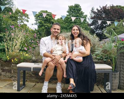 Portrait de parents avec enfants Banque D'Images