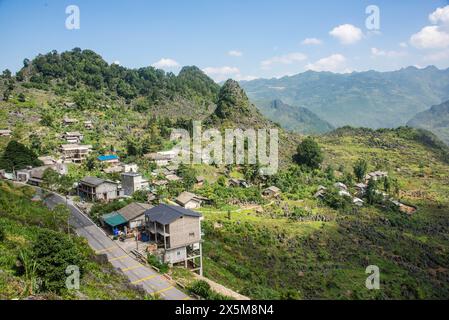 Paysages le long du géoparc mondial de Dong Van, ma Pi Leng, Ha Giang, Vietnam Banque D'Images