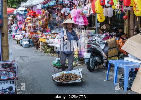 Vendeur de fruits, Hanoi, Vietnam Banque D'Images