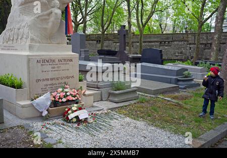 Tombe du général Antranik au cimetière du Père Lachaise à Paris Banque D'Images