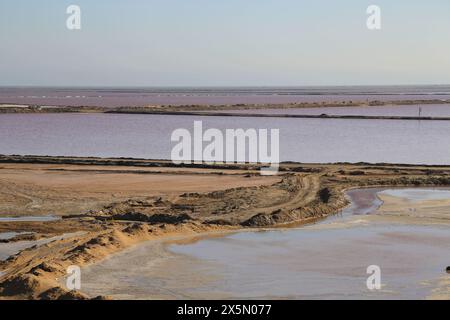 Vue sur les salines de Swakopmund en Namibie Banque D'Images