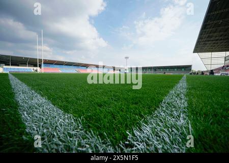 Eccles, Royaume-Uni. 10 mai 2024. Vue générale du stade communautaire de Salford avant la première vente de match Gallagher Sharks vs Leicester Tigers au stade communautaire de Salford, Eccles, Royaume-Uni, le 10 mai 2024 (photo par Steve Flynn/News images) à Eccles, Royaume-Uni le 5/10/2024. (Photo par Steve Flynn/News images/SIPA USA) crédit : SIPA USA/Alamy Live News Banque D'Images