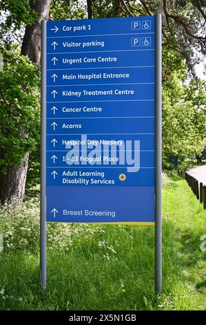 Enseigne de l'hôpital, Queen Mary's Hospital, Sidcup, Kent, Royaume-Uni Banque D'Images