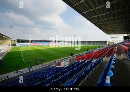 Eccles, Royaume-Uni. 10 mai 2024. Vue générale du stade communautaire de Salford avant la première vente de match Gallagher Sharks vs Leicester Tigers au stade communautaire de Salford, Eccles, Royaume-Uni, le 10 mai 2024 (photo par Steve Flynn/News images) à Eccles, Royaume-Uni le 5/10/2024. (Photo par Steve Flynn/News images/SIPA USA) crédit : SIPA USA/Alamy Live News Banque D'Images