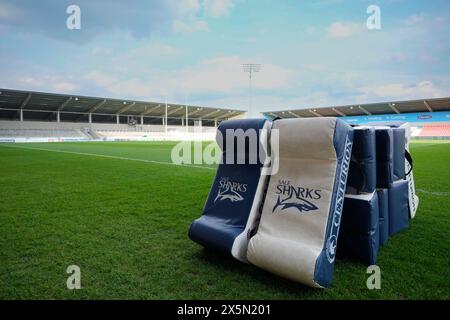 Eccles, Royaume-Uni. 10 mai 2024. Vue générale du stade communautaire de Salford avant la première vente de match Gallagher Sharks vs Leicester Tigers au stade communautaire de Salford, Eccles, Royaume-Uni, le 10 mai 2024 (photo par Steve Flynn/News images) à Eccles, Royaume-Uni le 5/10/2024. (Photo par Steve Flynn/News images/SIPA USA) crédit : SIPA USA/Alamy Live News Banque D'Images