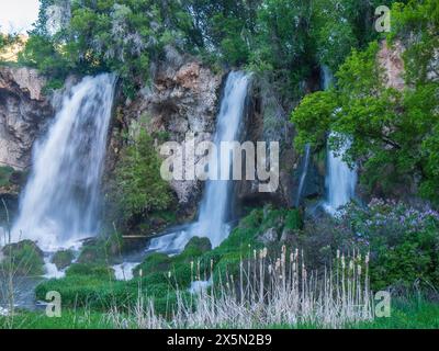 Triple Falls, Rifle Falls State Park, Rifle, Colorado. Banque D'Images