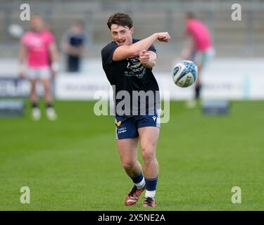 Eccles, Royaume-Uni. 10 mai 2024. Solde Sharks Raffi Quirke se réchauffe avant le match Gallagher Premiership match Sale Sharks vs Leicester Tigers au Salford Community Stadium, Eccles, Royaume-Uni, 10 mai 2024 (photo par Steve Flynn/News images) à Eccles, Royaume-Uni le 05/10/2024. (Photo par Steve Flynn/News images/SIPA USA) crédit : SIPA USA/Alamy Live News Banque D'Images