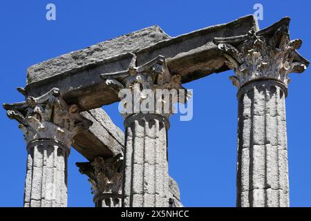 Le temple romain à Evora (Templo Romano, aussi appelé Temple de Diane), Portugal Banque D'Images