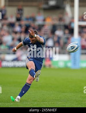 Solde Sharks Fly-Half George Ford convertit un essai lors du match Gallagher Premiership match Sale Sharks vs Leicester Tigers au Salford Community Stadium, Eccles, Royaume-Uni, le 10 mai 2024 (photo par Steve Flynn/News images) Banque D'Images