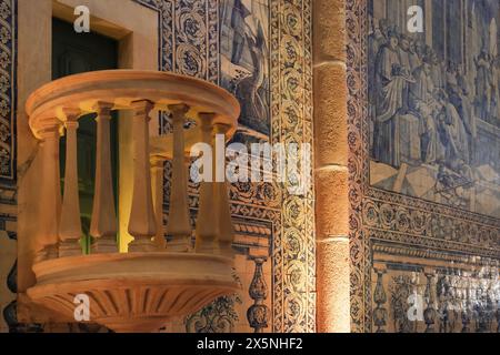 Détails de la magnifique Igreja de São João Evangelista (Église de membre Jean l'évangéliste), Evora, Portugal Banque D'Images