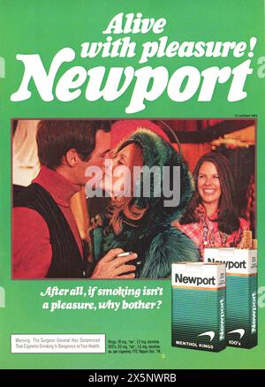 Vintage 'Playboy' magazine avril 1975 annonce, États-Unis Banque D'Images