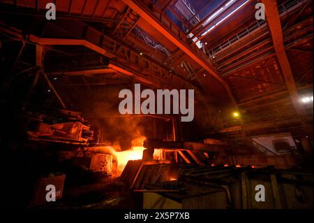 ZAPORIZHZHIA, UKRAINE - 03 MAI 2024 - Haut fourneau non. 3 est vu dans les locaux de Zaporizhstal Iron and Steel Works, Zaporizhzhia, sud-est de l'Ukraine Banque D'Images