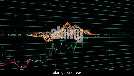 Image du traitement des données financières et de l'enregistrement des statistiques Banque D'Images