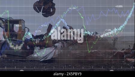 Image du traitement des données sur un groupe d'hommes et de femmes en cours d'exécution Banque D'Images