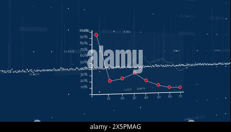 Image du traitement des données financières sur les statistiques Banque D'Images