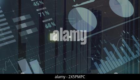 Image de l'interface infographique et du langage informatique sur la salle du serveur de données Banque D'Images