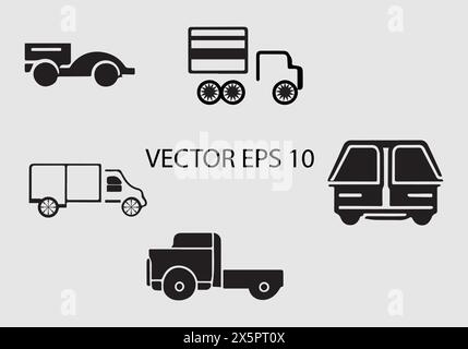 Conception d'illustration d'icône de camion noir Illustration de Vecteur