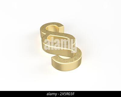 Symbole de section d'or sur un fond blanc. illustration 3d. Banque D'Images