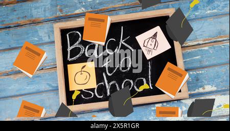 Éclaboussures de peinture brillantes ajoutant une touche ludique à un fond en bois rustique Banque D'Images